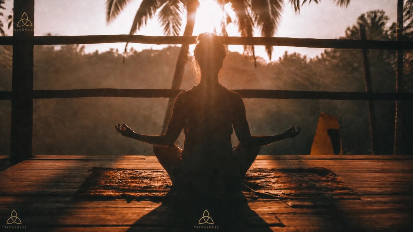 Serene morning meditation